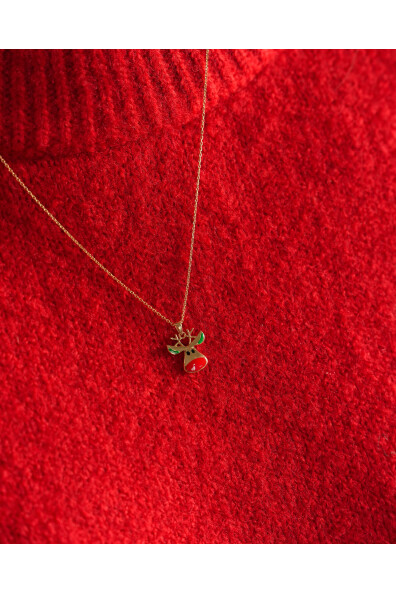 14 Ayar Altın Geyik Kolye