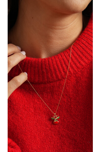 14 Ayar Altın Geyik Kolye