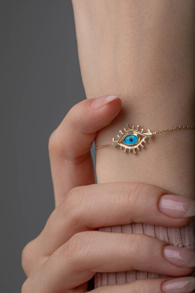 14 Ayar Altın Göz Bileklik