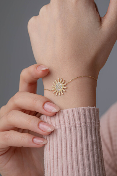 14 Ayar Altın Güneş Bileklik