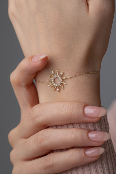 14 Ayar Altın Güneş Bileklik