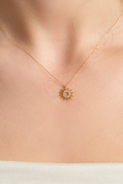 14 Ayar Altın Güneş Kolye