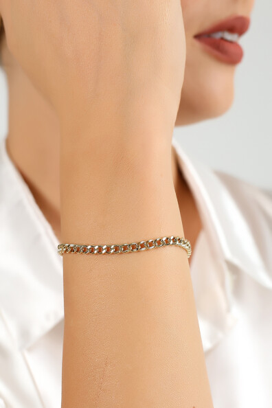 14 Ayar Altın Gurmet Zincir Bileklik