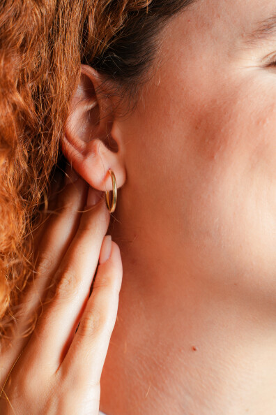 14 Ayar Altın Halka Küpe