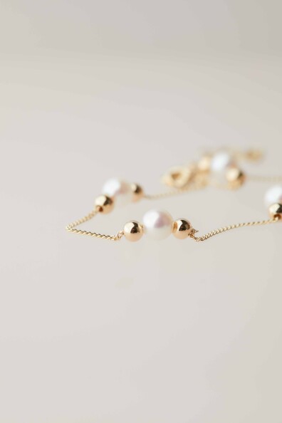 14 Ayar Altın İnci Bileklik