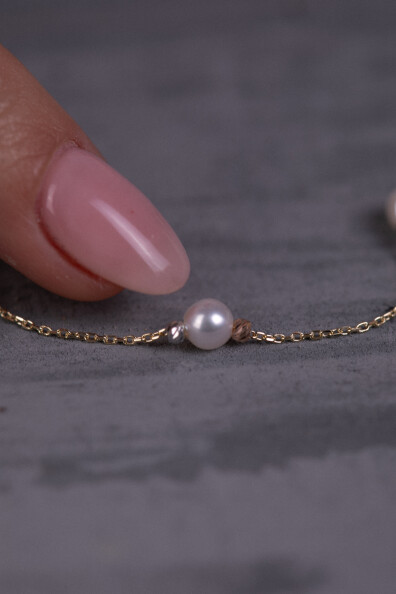 14 Ayar Altın İnci Kolye