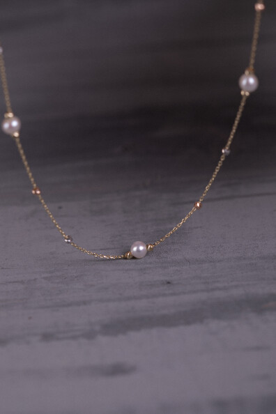 14 Ayar Altın İnci Kolye
