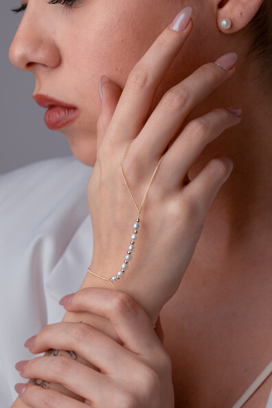 14 Ayar Altın İnci Sıralı Şahmeran