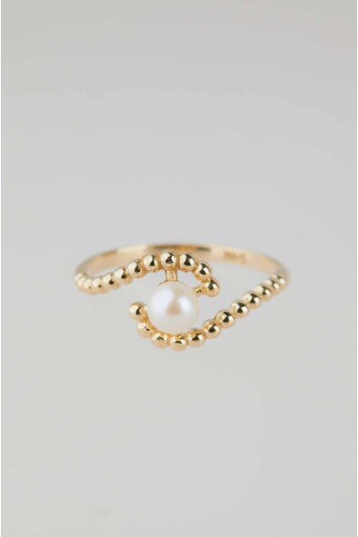 14 Ayar Altın İnci Yüzük