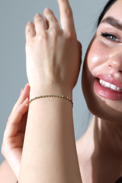 14 Ayar Altın Kalp Bileklik