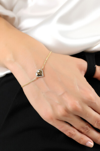 14 Ayar Altın Kalp Bileklik