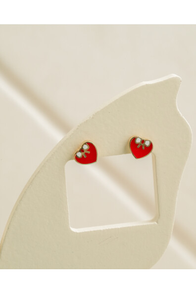 14 Ayar Altın Kalp Çocuk Küpe