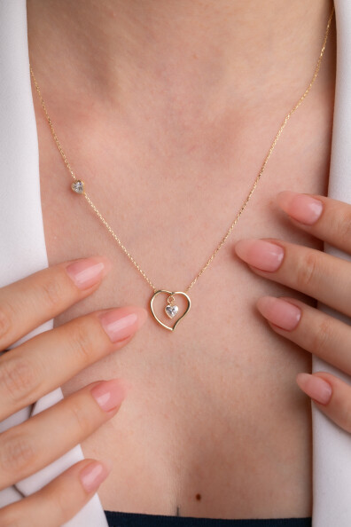 14 Ayar Altın Kalp Kolye