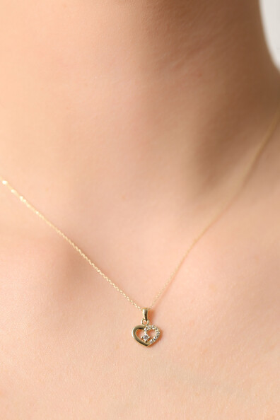 14 Ayar Altın Kalp Kolye