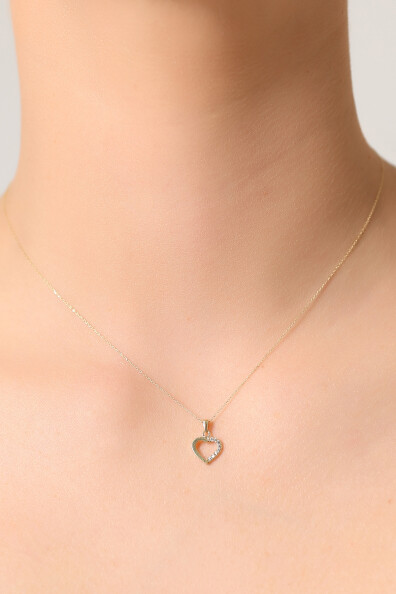 14 Ayar Altın Kalp Kolye