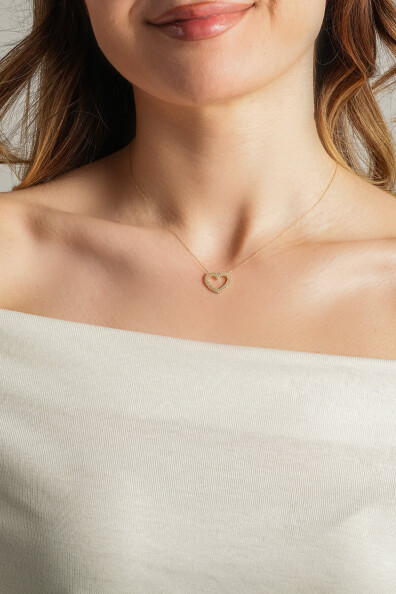 14 Ayar Altın Kalp Kolye