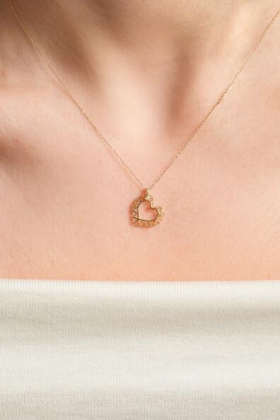 14 Ayar Altın Kalp Kolye