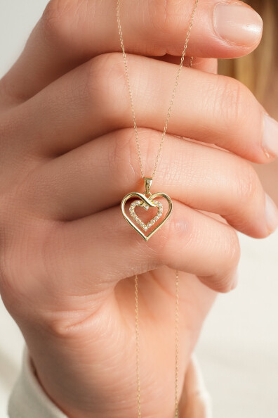 14 Ayar Altın Kalp Kolye