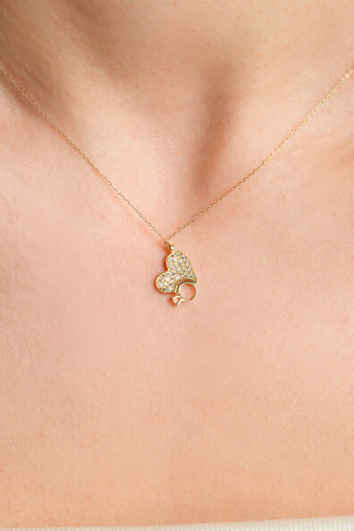 14 Ayar Altın Kalp Kolye