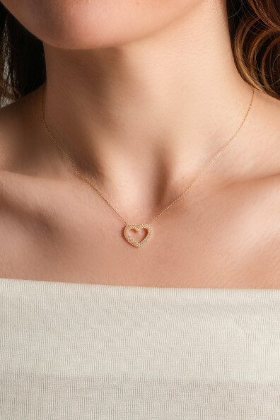 14 Ayar Altın Kalp Kolye