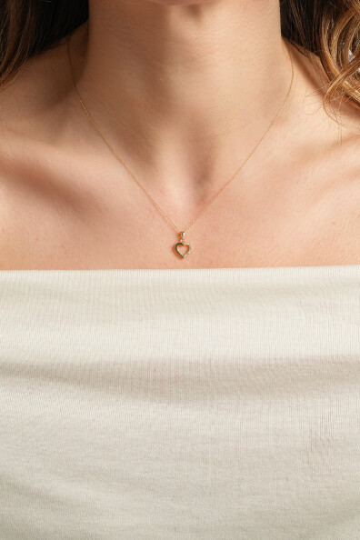 14 Ayar Altın Kalp Kolye