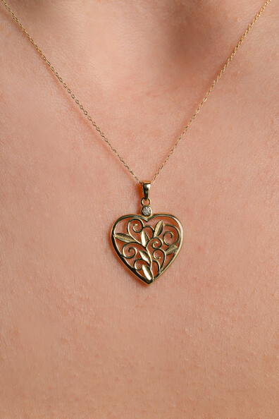 14 Ayar Altın Kalp Kolye