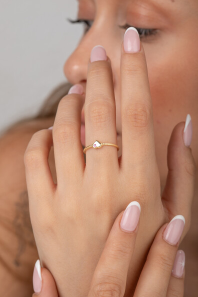 14 Ayar Altın Kalp Yüzük