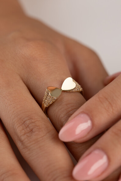 14 Ayar Altın Kalp Yüzük