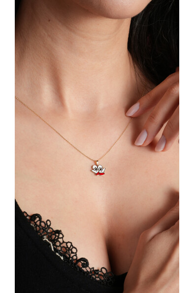 14 Ayar Altın Kar Eldiveni Kolye