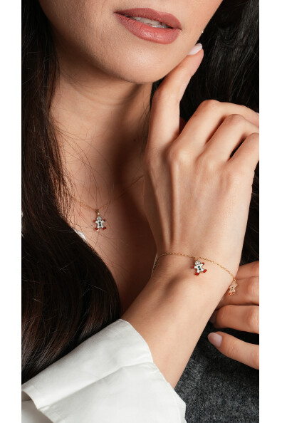 14 Ayar Altın Kardan Adam Charm Bileklik