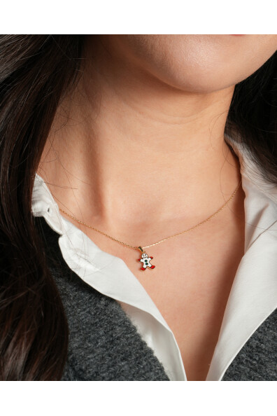 14 Ayar Altın Kardan Adam Kolye