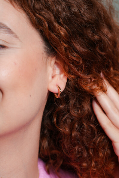 14 Ayar Altın Kare Küpe