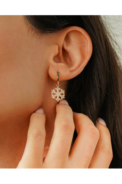 14 Ayar Altın Kartanesi Küpe