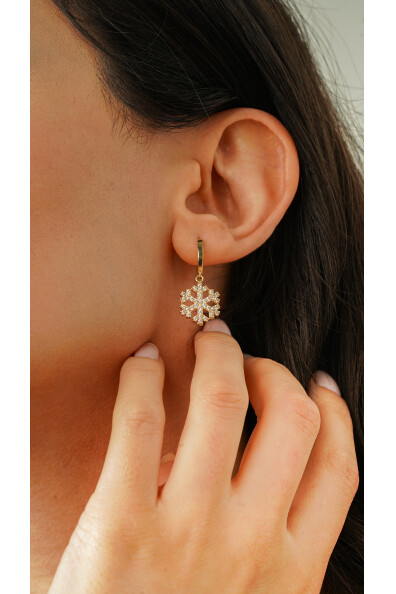 14 Ayar Altın Kartanesi Küpe