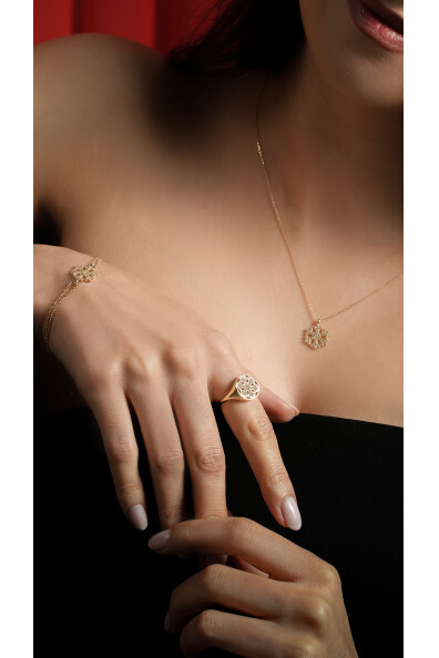 14 Ayar Altın Kartanesi Set 