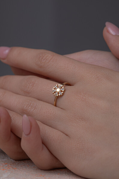 14 Ayar Altın Kartanesi Yüzük