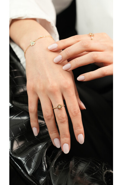 14 Ayar Altın Kartanesi Yüzük