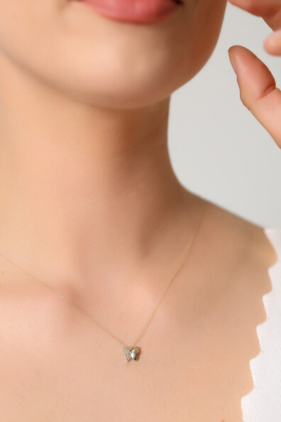 14 Ayar Altın Kelebek Kolye