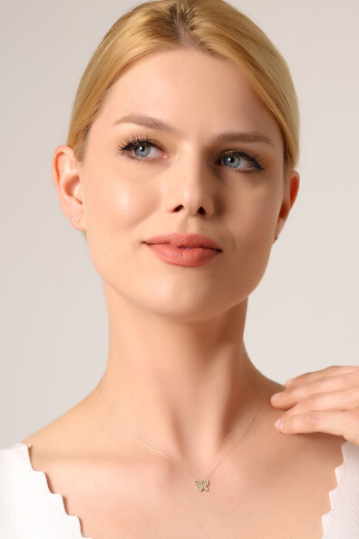 14 Ayar Altın Kelebek Kolye