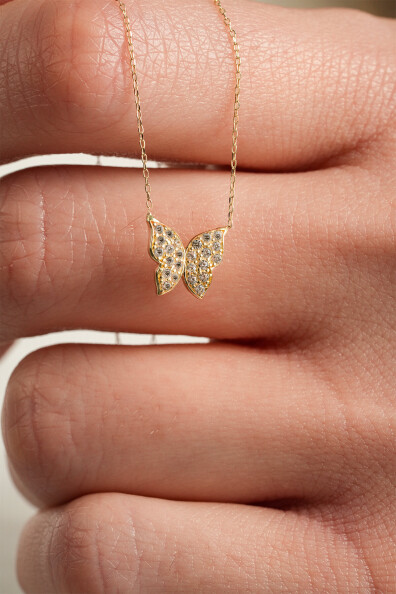 14 Ayar Altın Kelebek Kolye