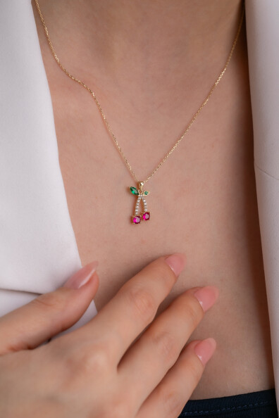 14 Ayar Altın Kiraz Kolye