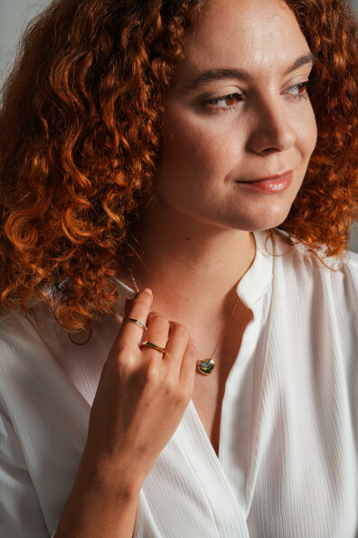 14 Ayar Altın Kişiselleştirebilir  Kalp Kolye