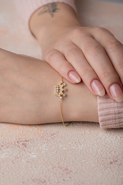 14 Ayar Altın Kral Tacı Bileklik