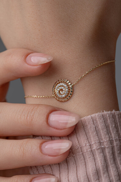 14 Ayar Altın Lava Bileklik