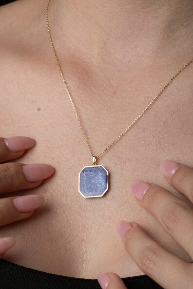 14 Ayar Altın Mineli Kolye