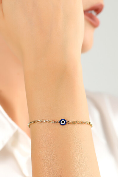 14 Ayar Altın Mineli Nazar Bileklik