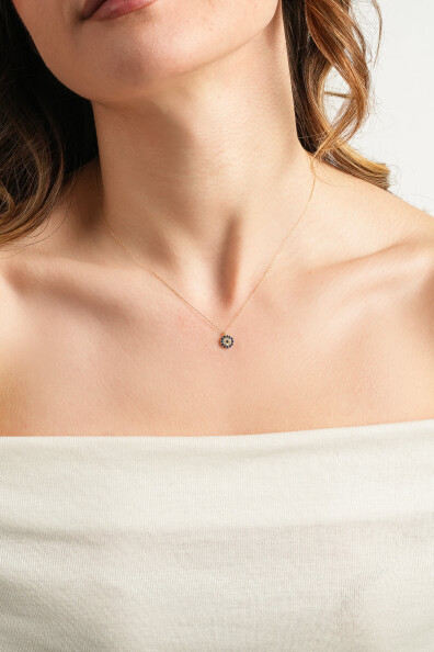 14 Ayar Altın Nazar Boncuğu Kolye