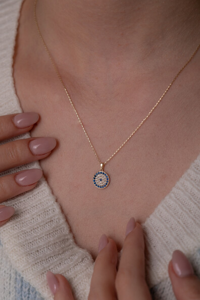 14 Ayar Altın Nazar Kolye