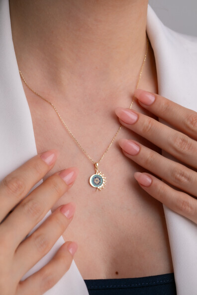 14 Ayar Altın Nazar Kolye