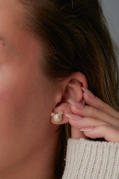 14 Ayar Altın Panda Küpe